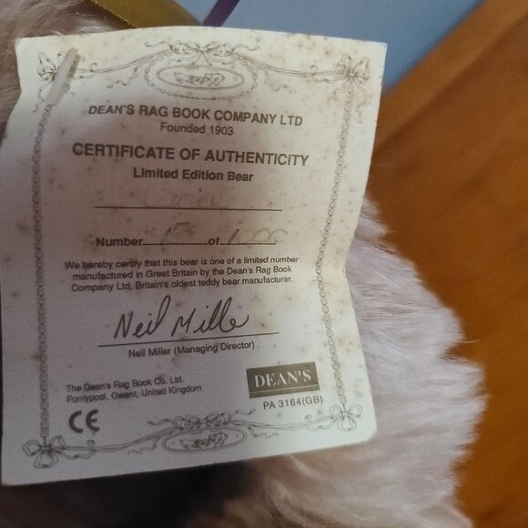 Deans rag book bear company plush 16 in, limited - Picture 3 of 3
